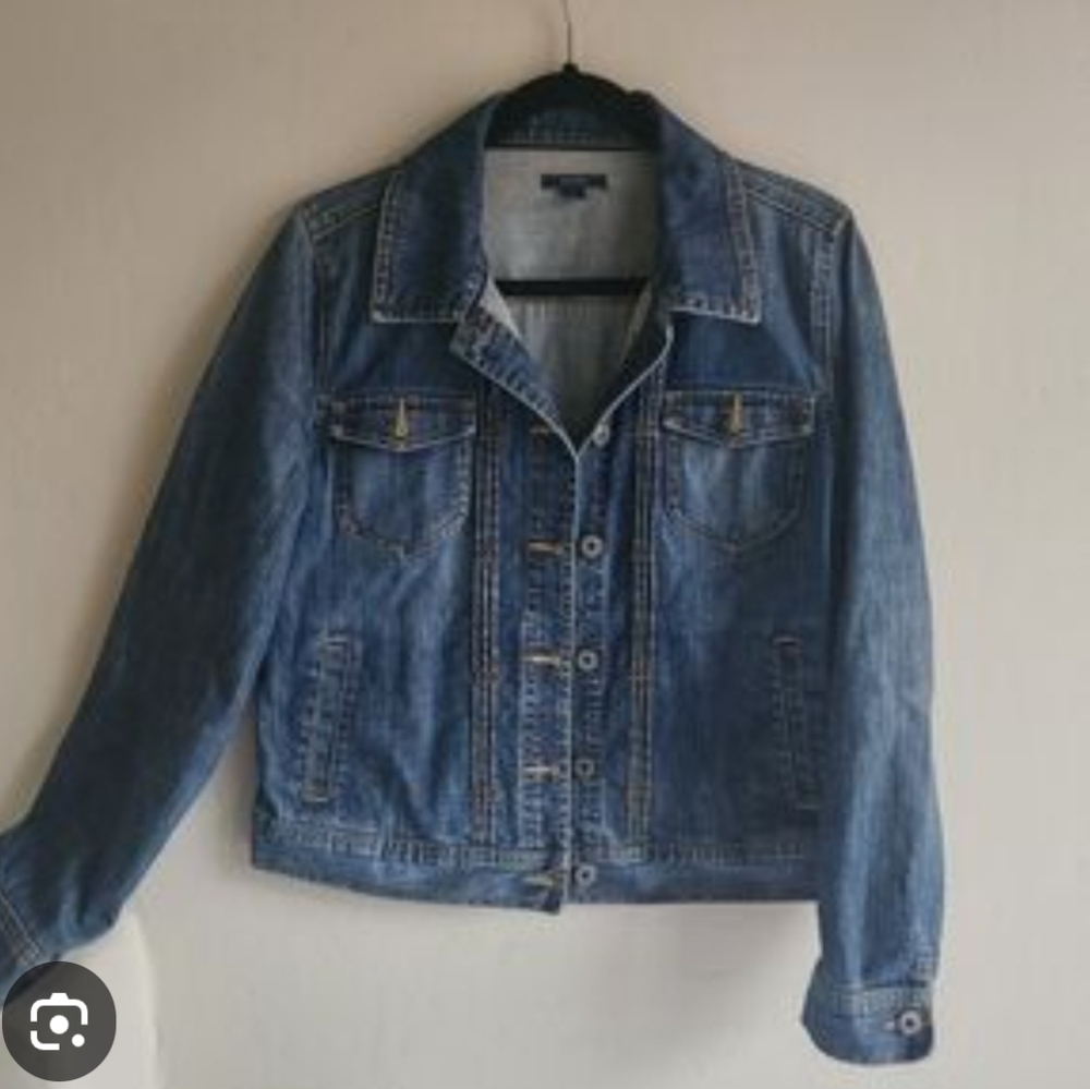 Nautica Jean Jacket With Pintucks Size Medium